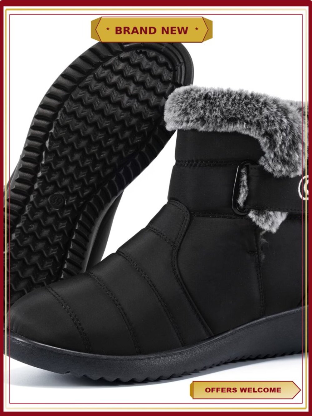Women's Waterproof Snow Boots Fleece Lined Ankle Winter Booties